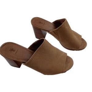 Frye Womens Blake Brown Suede Leather Slide Mules Chunky Heel Size 6.5 M Sandal